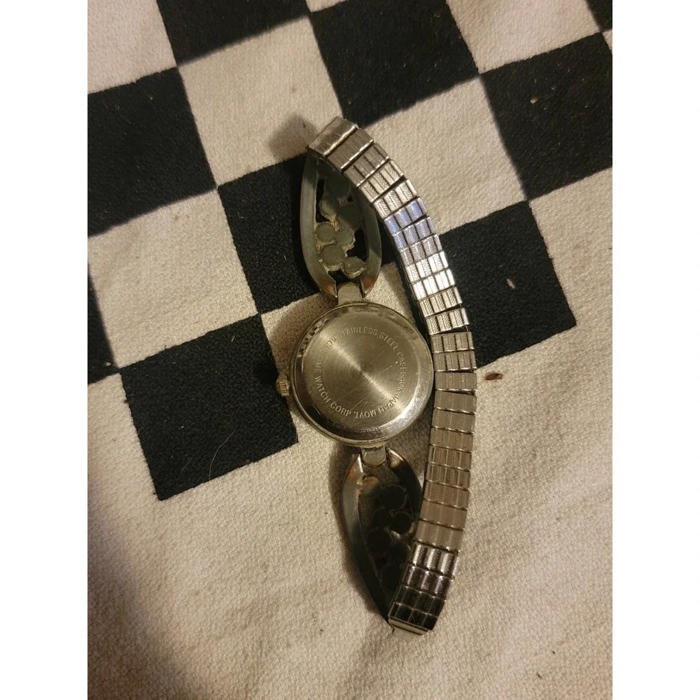 Vivani Quartz Ladies Watch – Rhinestone‎ Teardrop Band – Silver Tone